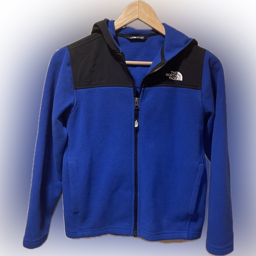 The North Face Kids Black and Blue Fleece Hoodie